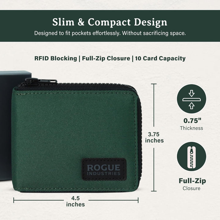 ROGUE WALLET Carteras interiores de piel auténtica para hombres, co...