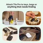 Life360 Tile Pro - Potente rastreador Bluetooth, buscador de llaves y localizador de artículos para llaves, bolsas y más. Compatible con iOS y Android. Buscador de teléfonos. Paquete de 1 (negro)