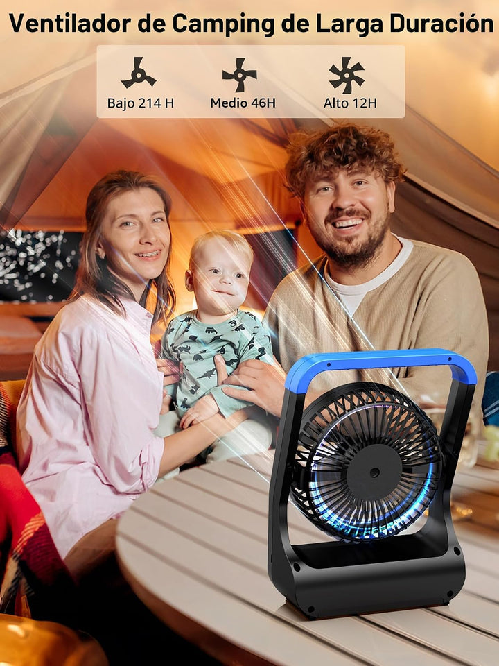Gazeled F24 Ventilador alimentado por batería, ventilador de campin...