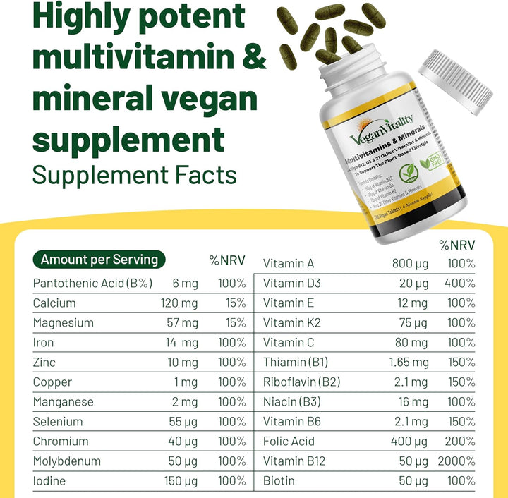 Vegan Vitality Paquete completo de bienestar de 6 meses: multivitam...