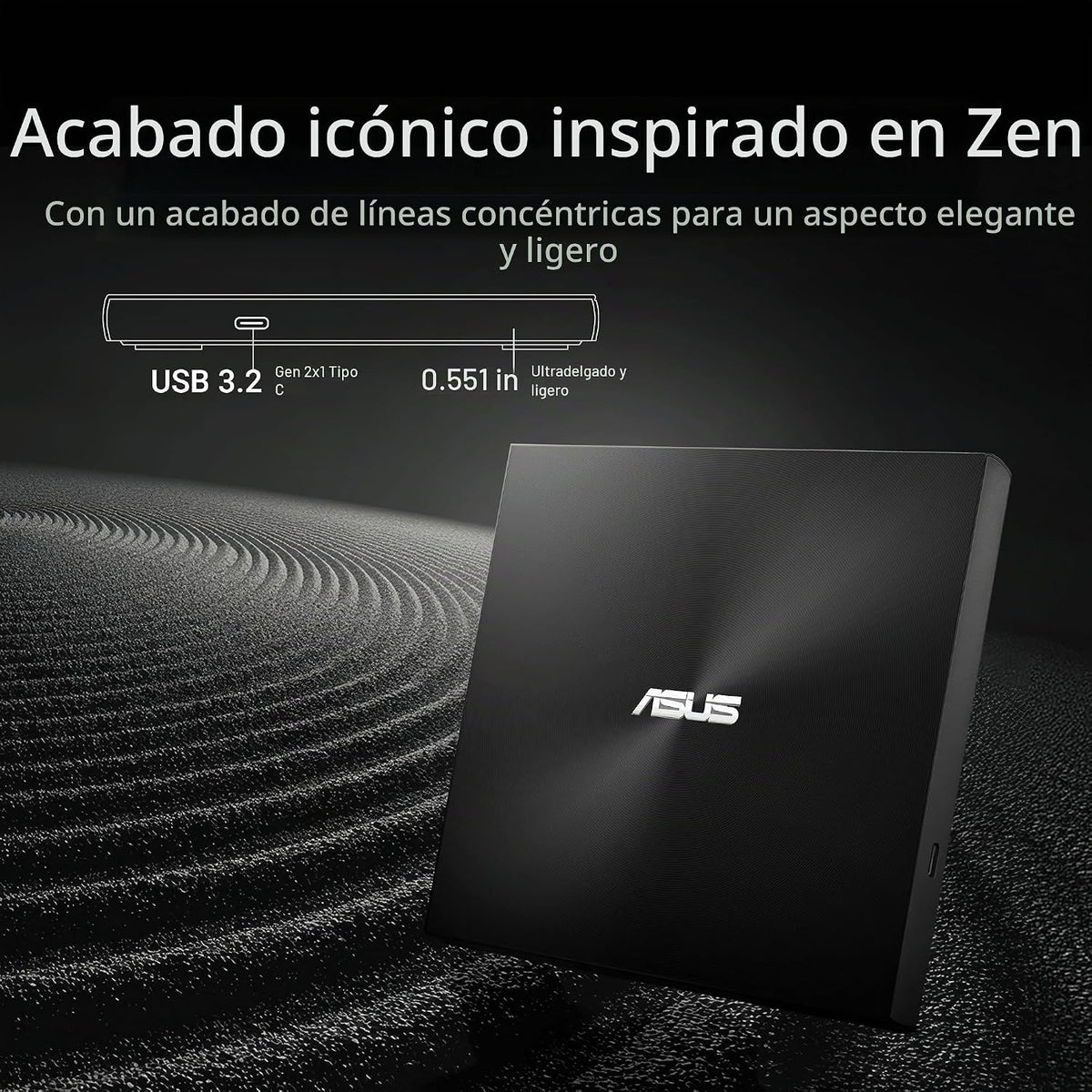ASUS ZenDrive U3M - Grabador de DVD externo ultradelgado, interfaz...