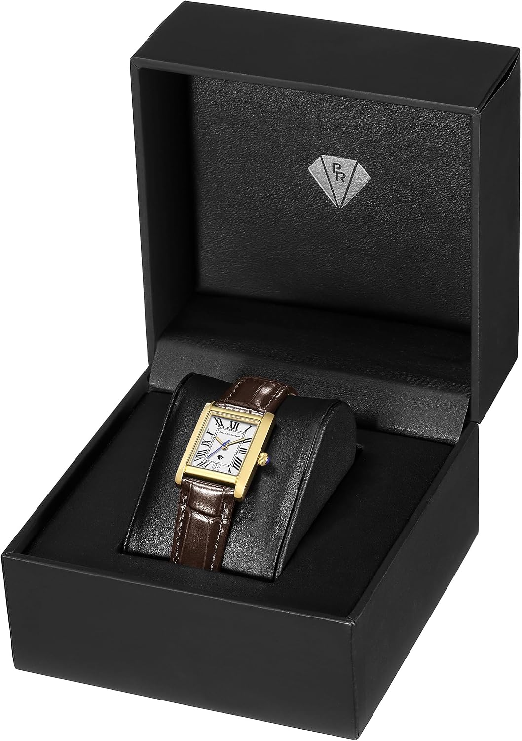 PIERRE RICHARDSON PR1092 Reloj para Mujer - Correa de Cuero, Movimiento de Cuarzo Japonés, Resistente al Agua 5ATM, Cristal de Zafiro Resistente a Arañazos