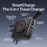 Statik SmartCharge (Gen 2) - Cargador de viaje 5 en 1, enchufe de p...