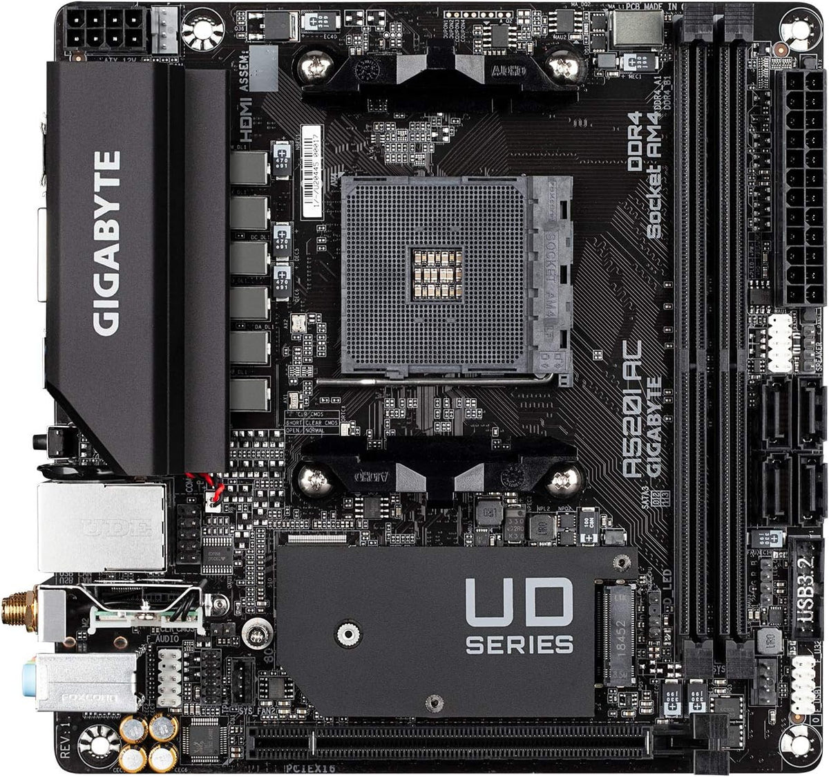 Gigabyte A520I AC (placa base AMD Ryzen AM4\/Mini-ITX\/PWM digital...
