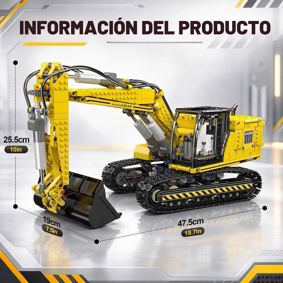 Mould King 13112 RC Excavator Building Set, Remote Control Excavator Model