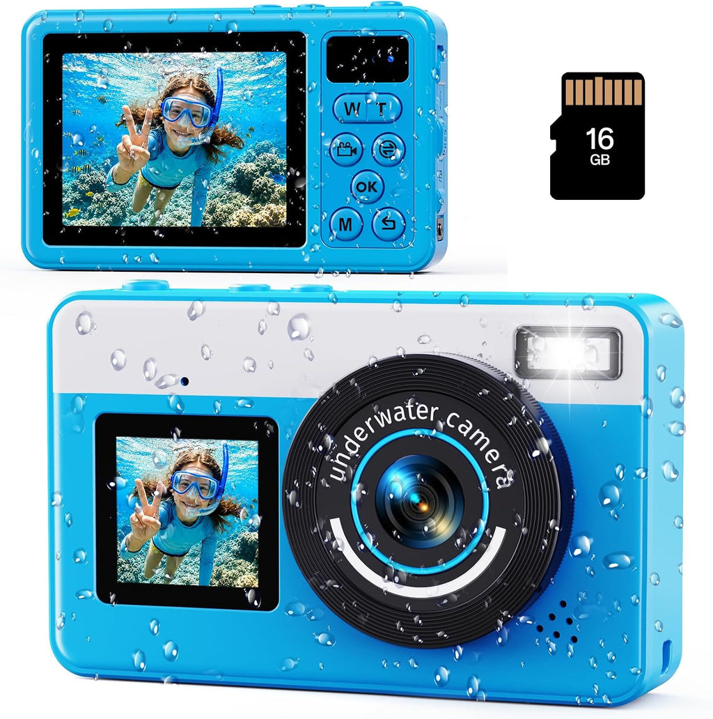 Maxmango Cámara digital submarina D70 4K - Cámara impermeable de 48...