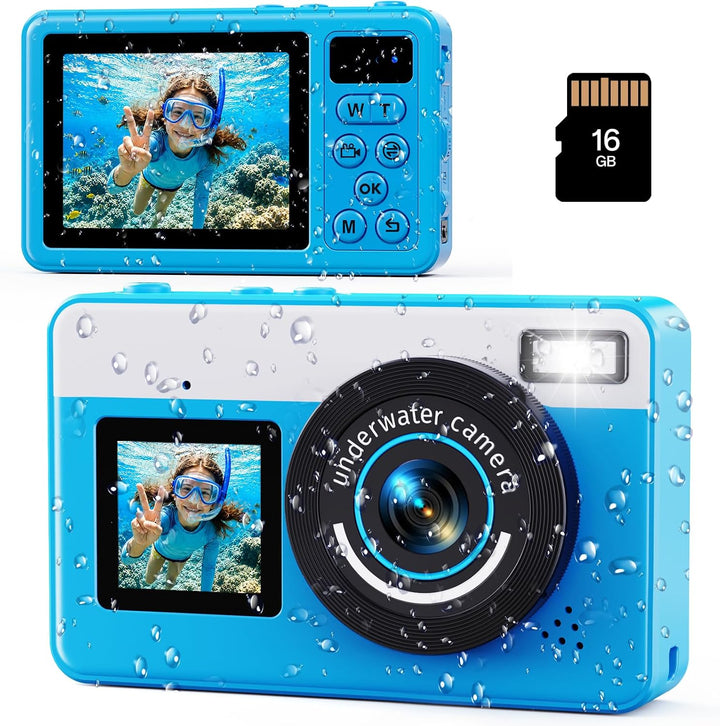 Maxmango Cámara digital submarina D70 4K - Cámara impermeable de 48...