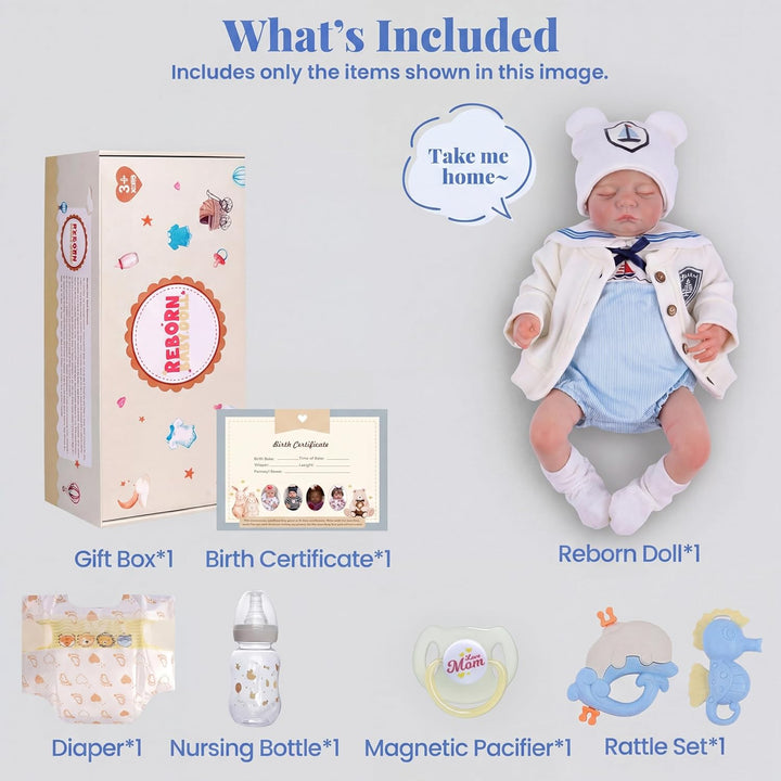 JIZHI Reborn Baby Dolls Boy - Muñeca de bebé recién nacida realista...