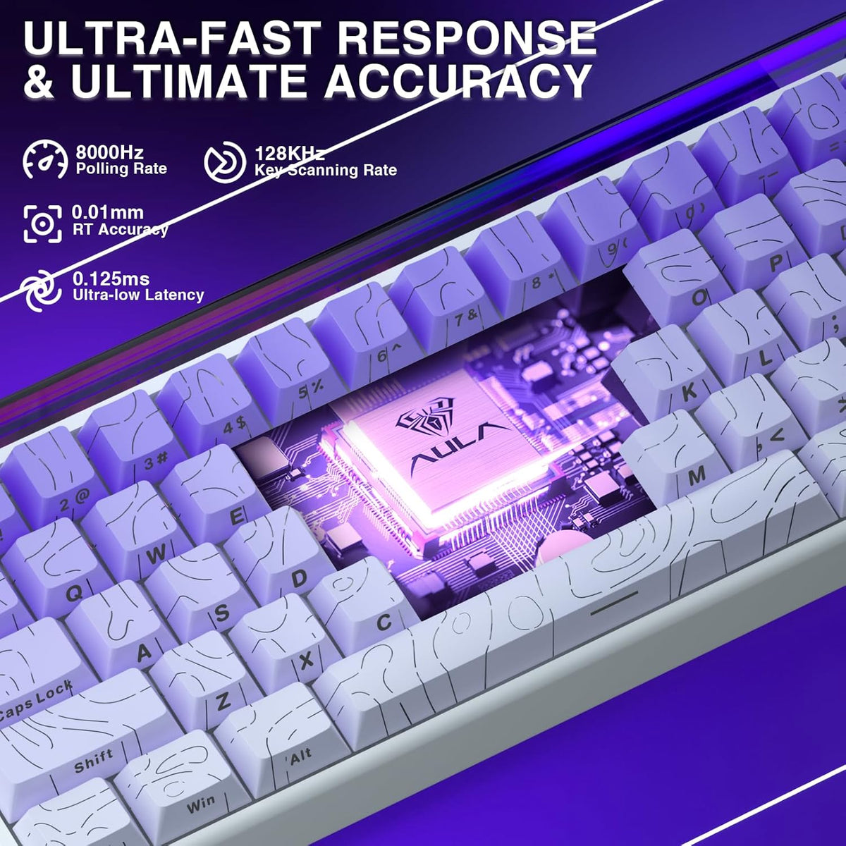 AULA Hero 68 HE Teclado para Juegos 60% con Cable, Teclado con Inte...