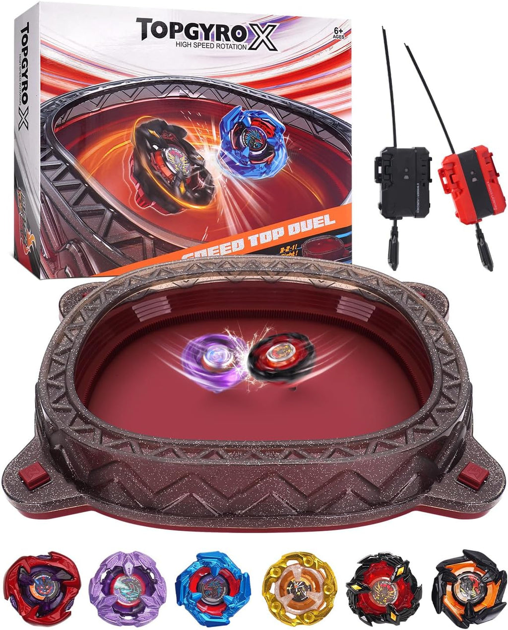 X Stadium Starter Kit - con 6 X Tops, 2 Launchers & 1 Arena