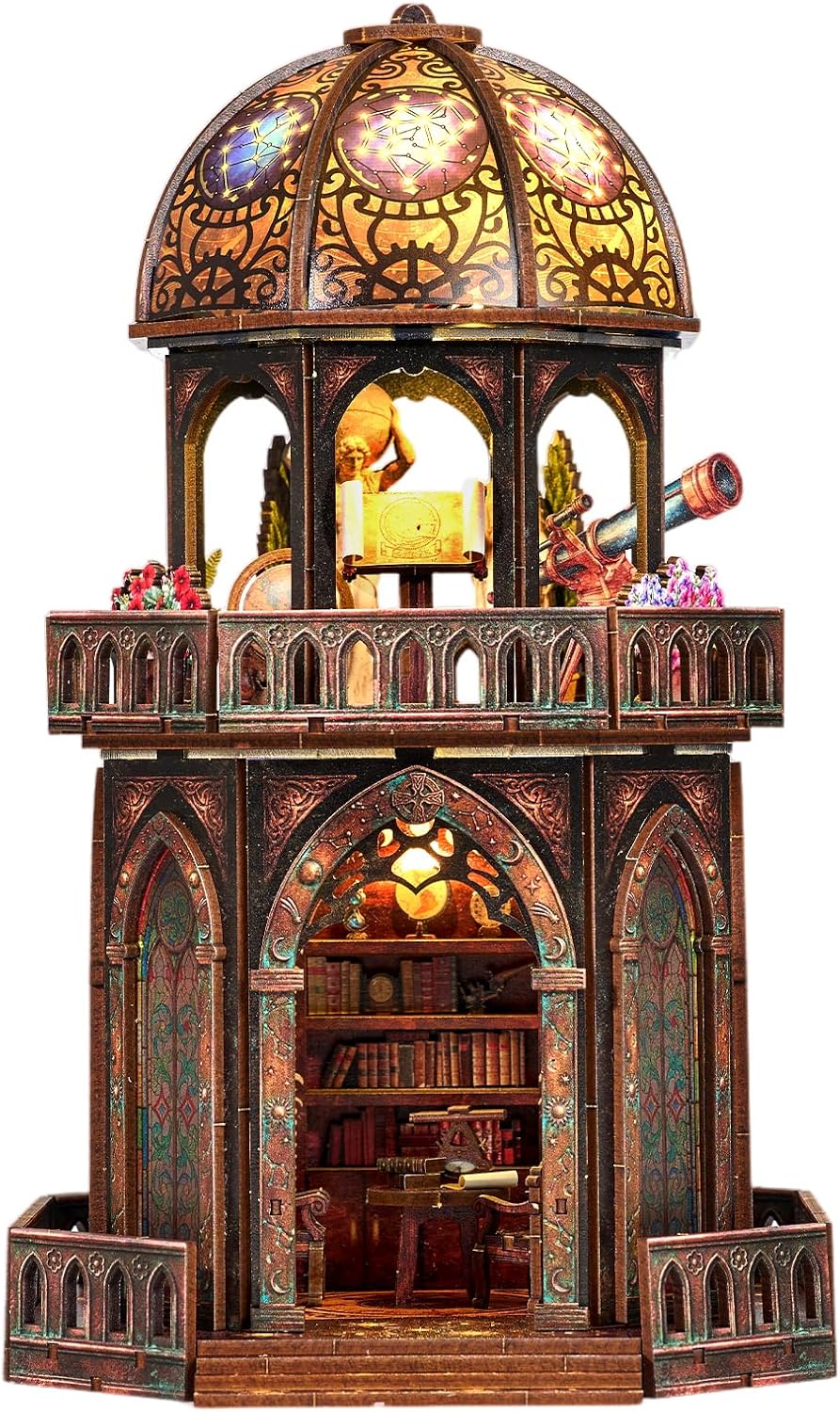 Kit de mini casa, casa de muñecas en miniatura para rincón de libros
