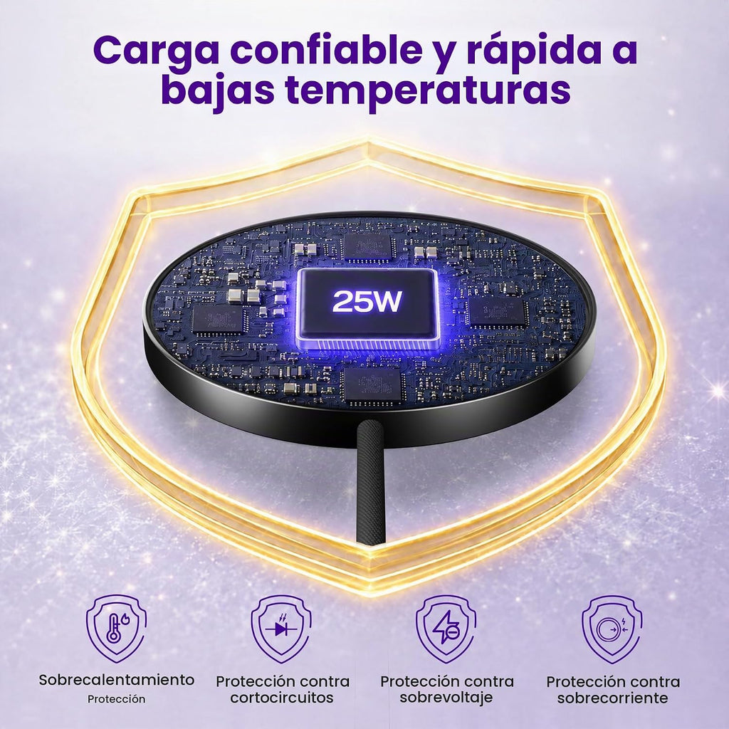 Cargador inalámbrico MagSafe de 25 W para almohadilla magnética de carga