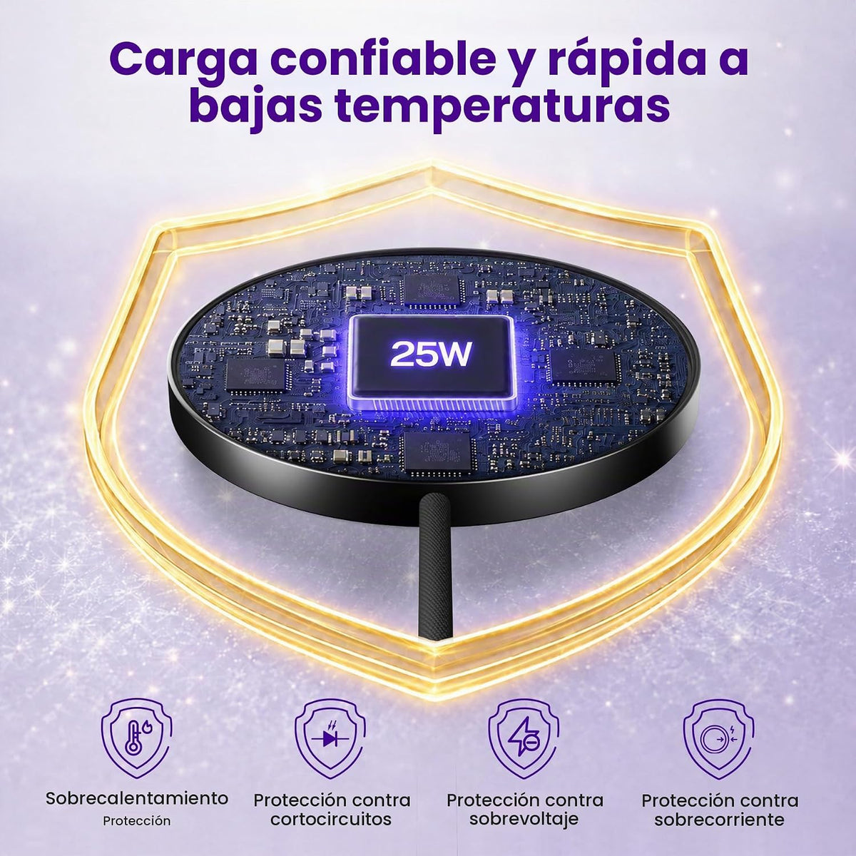 Cargador inalámbrico MagSafe de 25 W para almohadilla magnética de carga