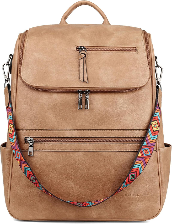 FADEON Mochila para computadora portátil para mujer, mochila de via...