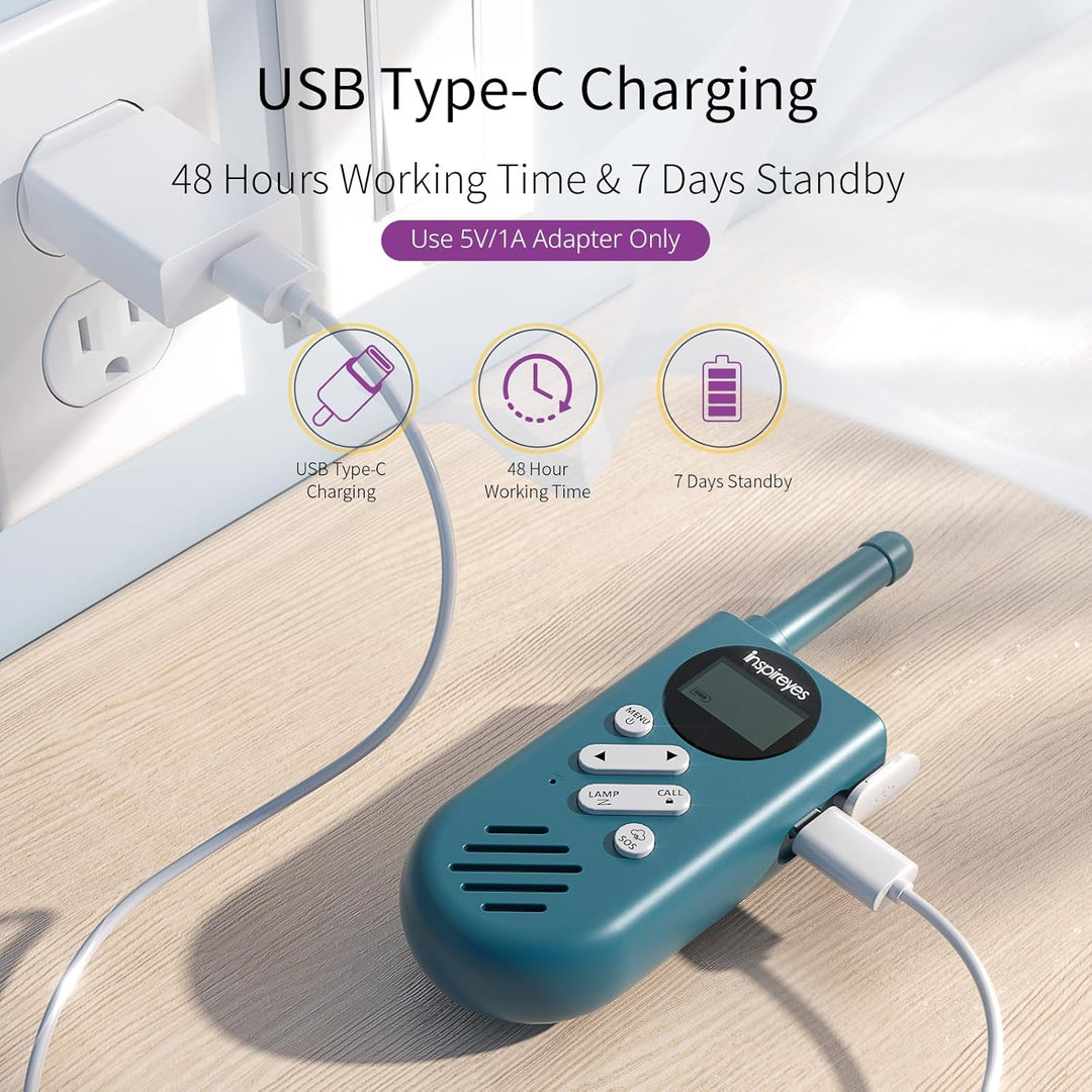 Inspireyes Walkie Talkies para niños recargables, juguetes para niñ...