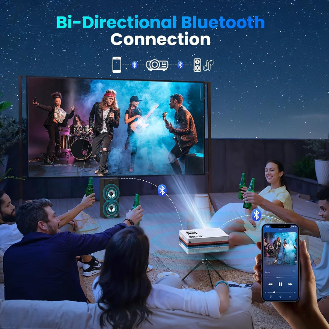 FUDONI Proyector inteligente con WiFi y Bluetooth, nativo 1080P 250...