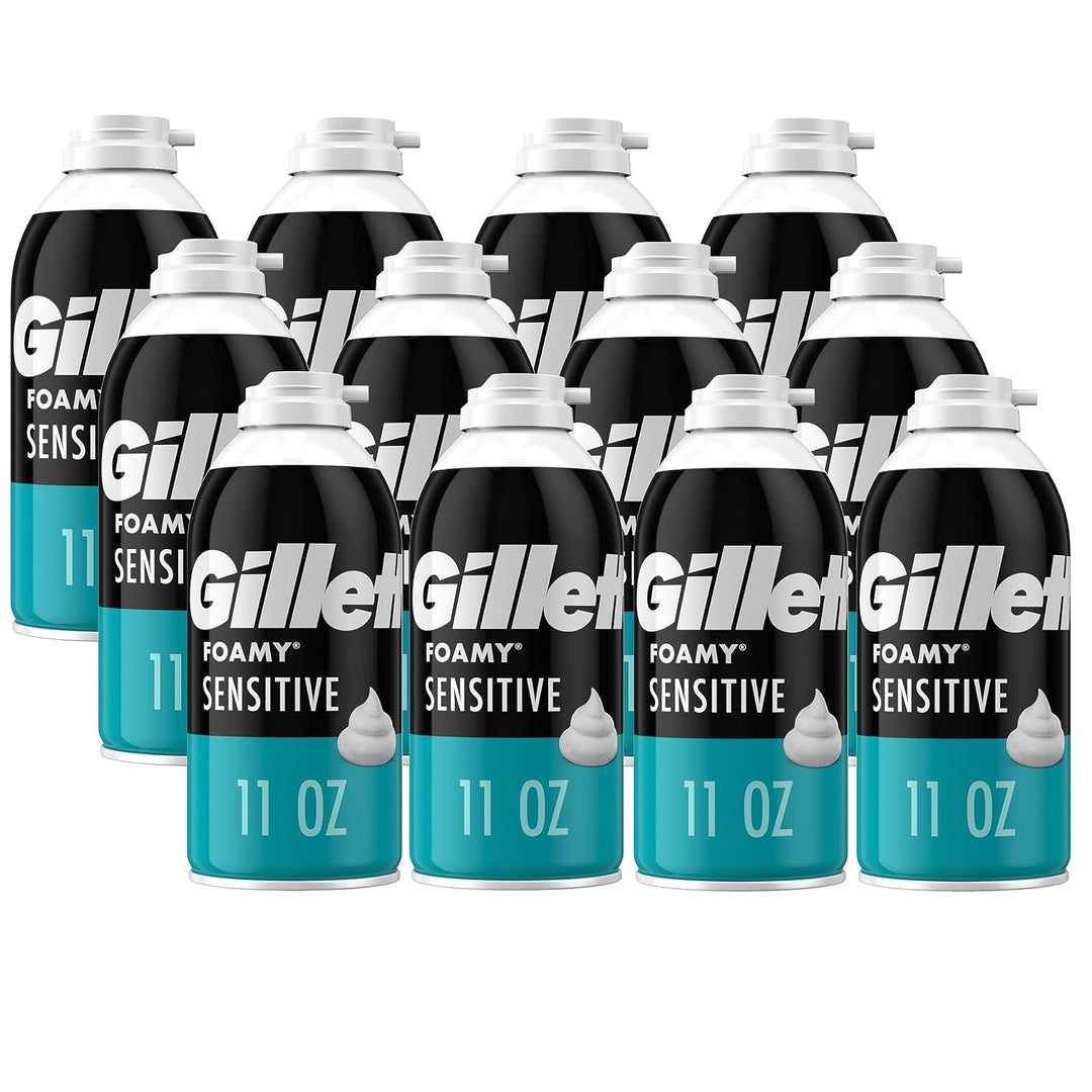 Gillette Crema de afeitar espumosa, piel sensible, 11 onzas (paquet...