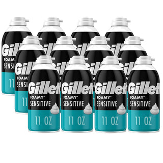 Gillette Crema de afeitar espumosa, piel sensible, 11 onzas (paquet...