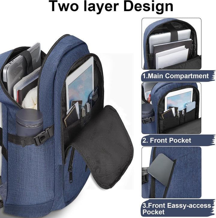 Mancro Mochila para laptop, mochila de negocios de 15.6 pulgadas, r...