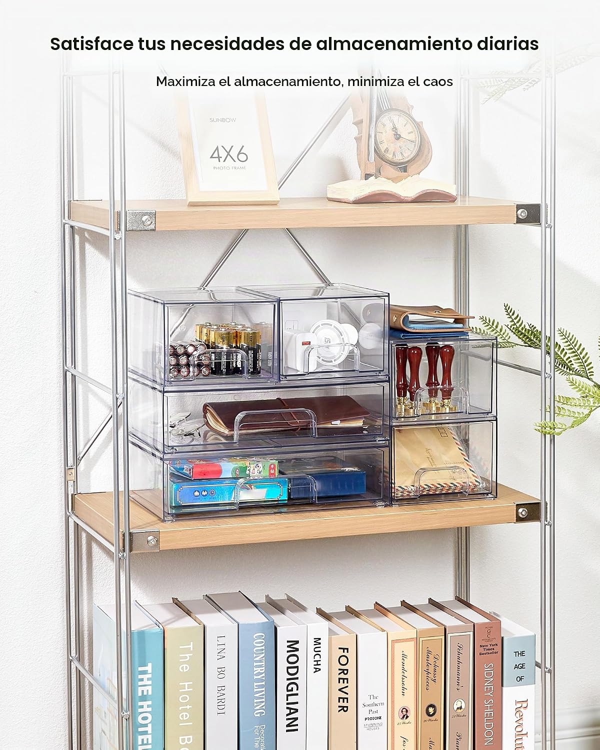 Vtopmart Stackable Storage Drawers Set de 6, Plastic Organizer Bins
