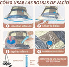 8 bolsas de almacenamiento al vacío jumbo XXL para ropa de cama