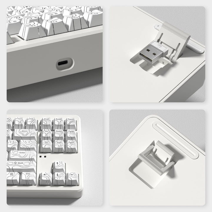 FL ESPORTS NX87 Teclado mecánico inalámbrico de grado militar - Dur...