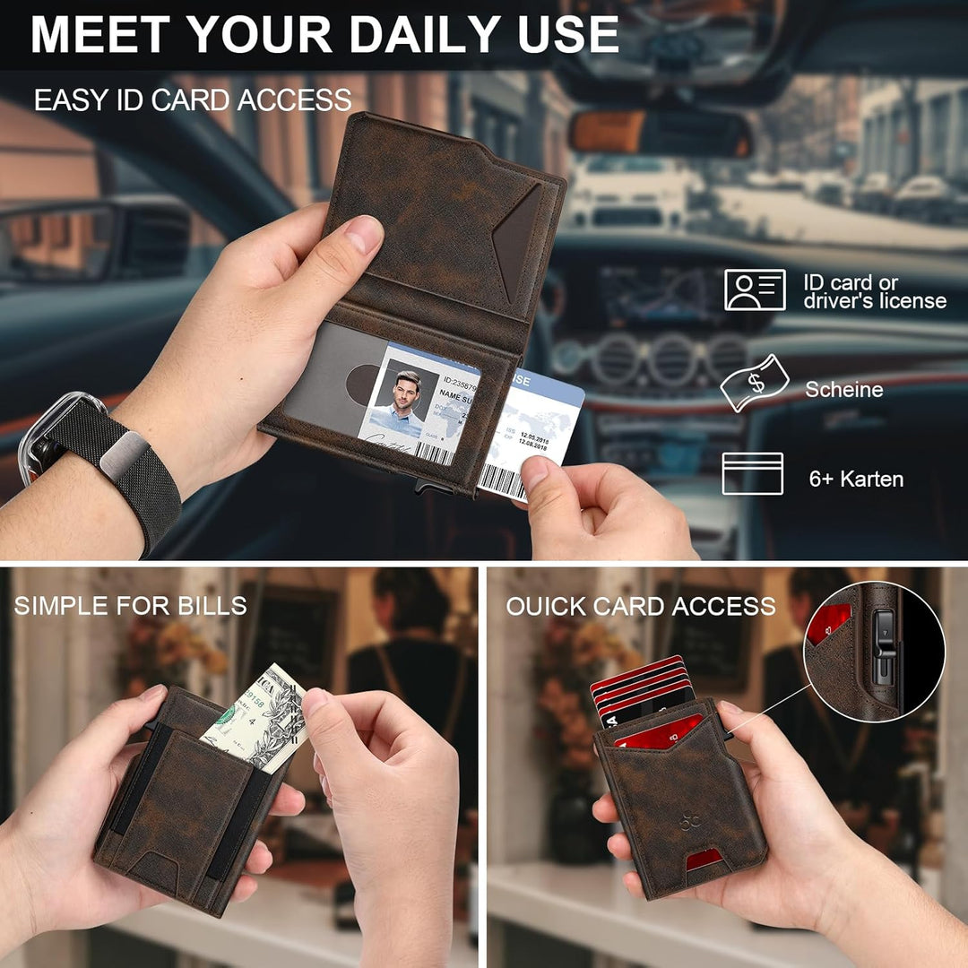 Cartera SEMORID para hombres con soporte para tarjetas desplegable...