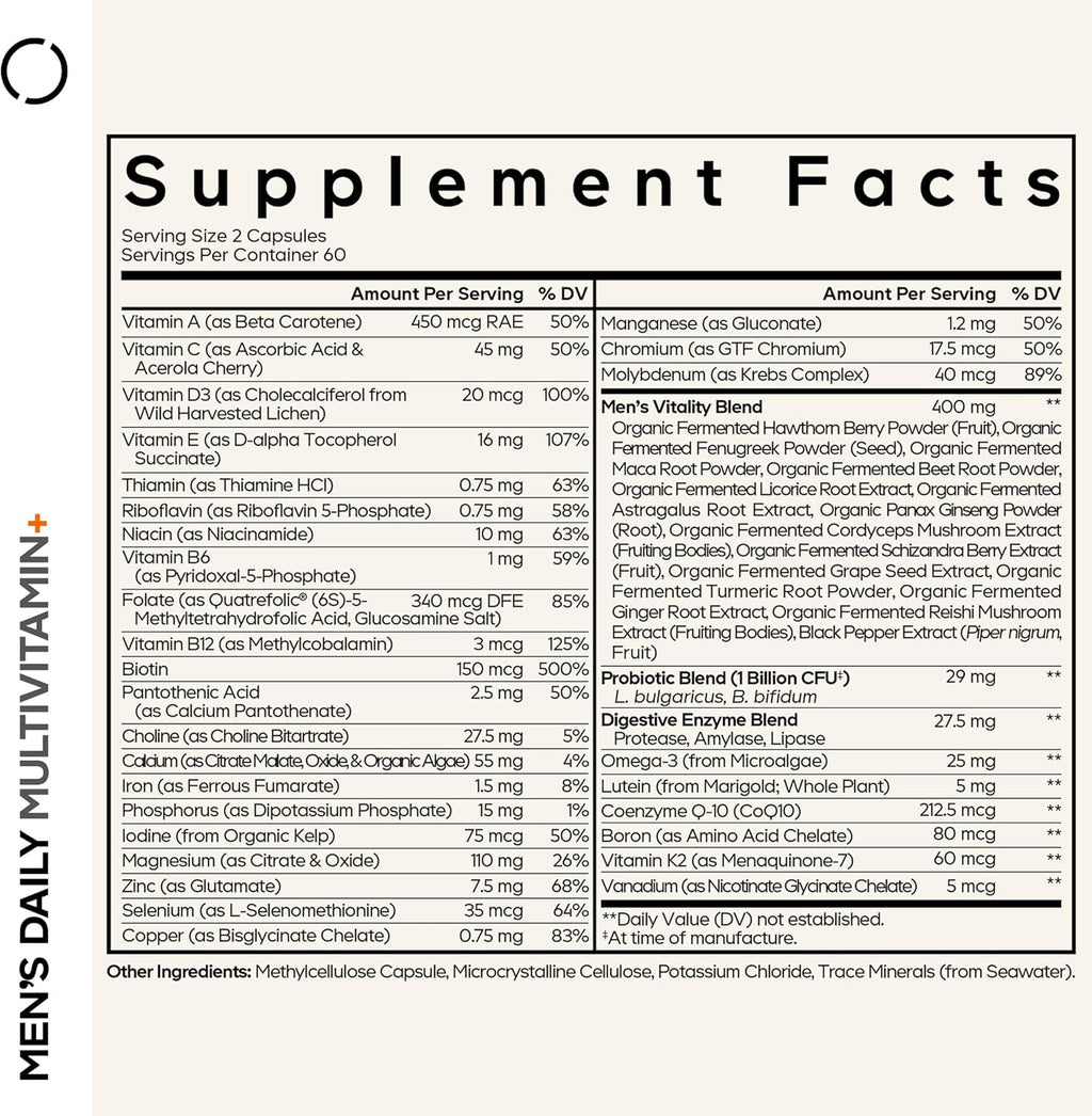 Codeage Multivitamínico diario para hombres – Más de 25 vitaminas y minerales esenciales, 2
