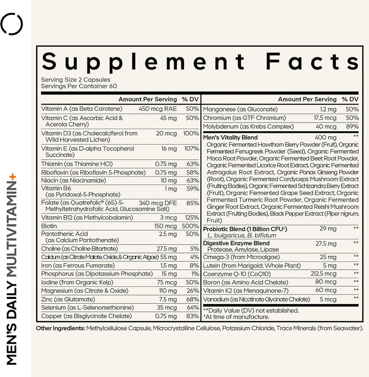 Codeage Multivitamínico diario para hombres \u2013 Más de 25 vitami...