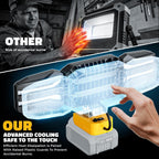 2 luces LED de trabajo compatibles con batería de 20 V, 150 W 15000 lúmenes