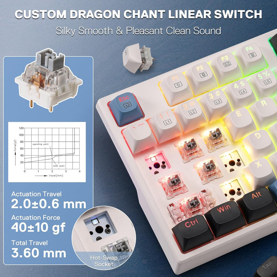 Redragon K668 Teclado mecánico RGB con cable y junta para juegos, 1...