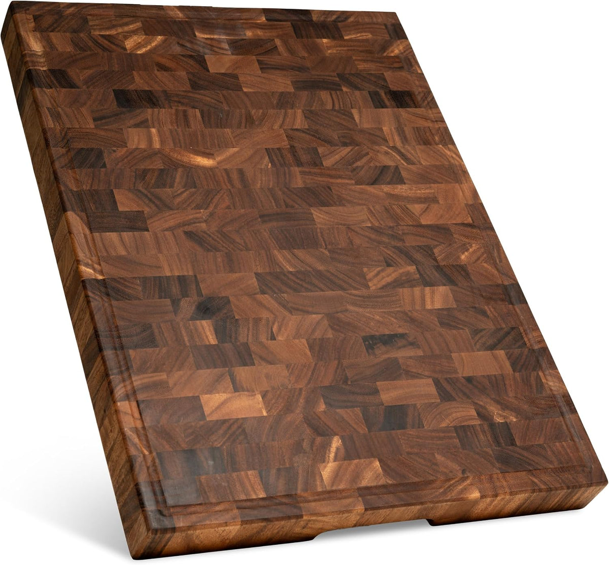 SHUMARU XXXL Tabla de cortar de grano final de 24 x 18 x 2 pulgadas de grosor, bloque de carnicero exótico de madera de duramen de alta calidad, bloque de cortar de madera apto para cuchillos con