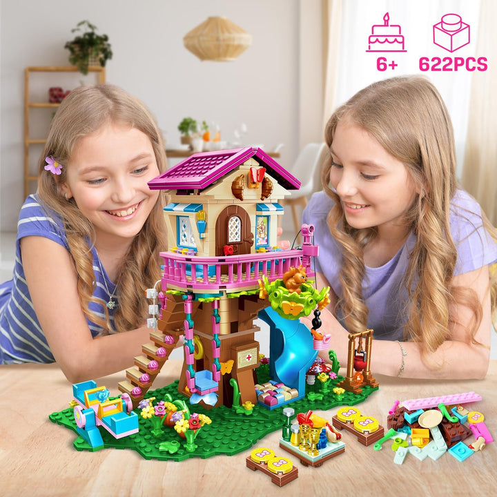 HOGOKIDS Juego de construcción de casa de árbol con luz