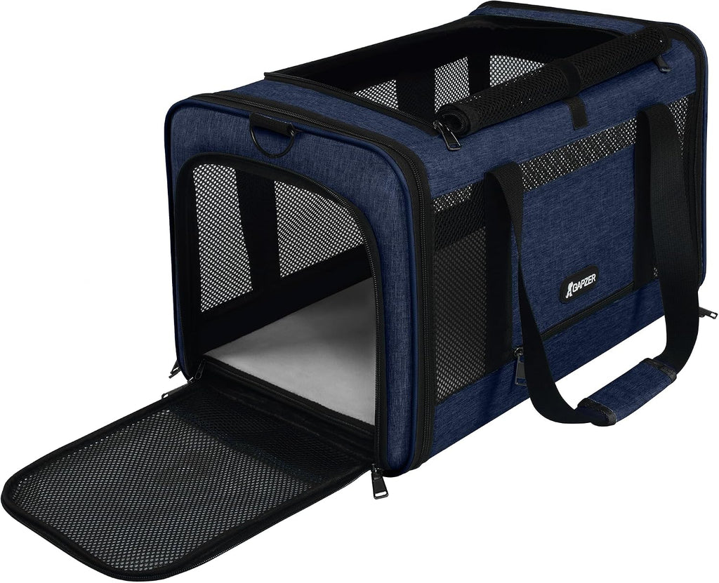 Transportador para gatos de 18 x 11 x 11 pulgadas, aprobado por aerolíneas unidas, perrera suave para mascotas