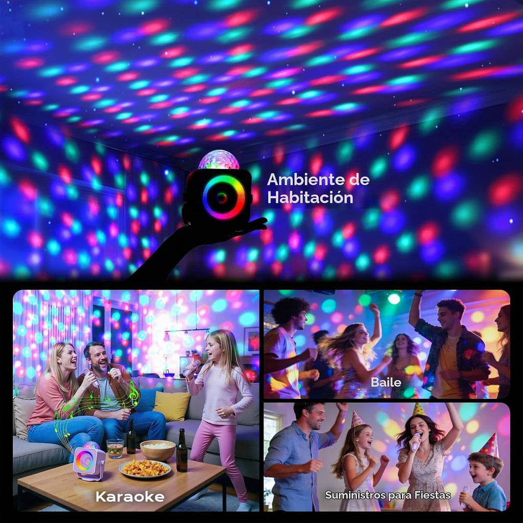 Máquina de karaoke para niños, regalos de micrófono para niñas de 3 a 12 años o más, juguete de regalo de cumpleaños con luces LED de discoteca para fiesta familiar en casa, altavoz portátil de