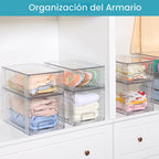 Vtopmart Paquete de 4 cajones de almacenamiento apilables grandes