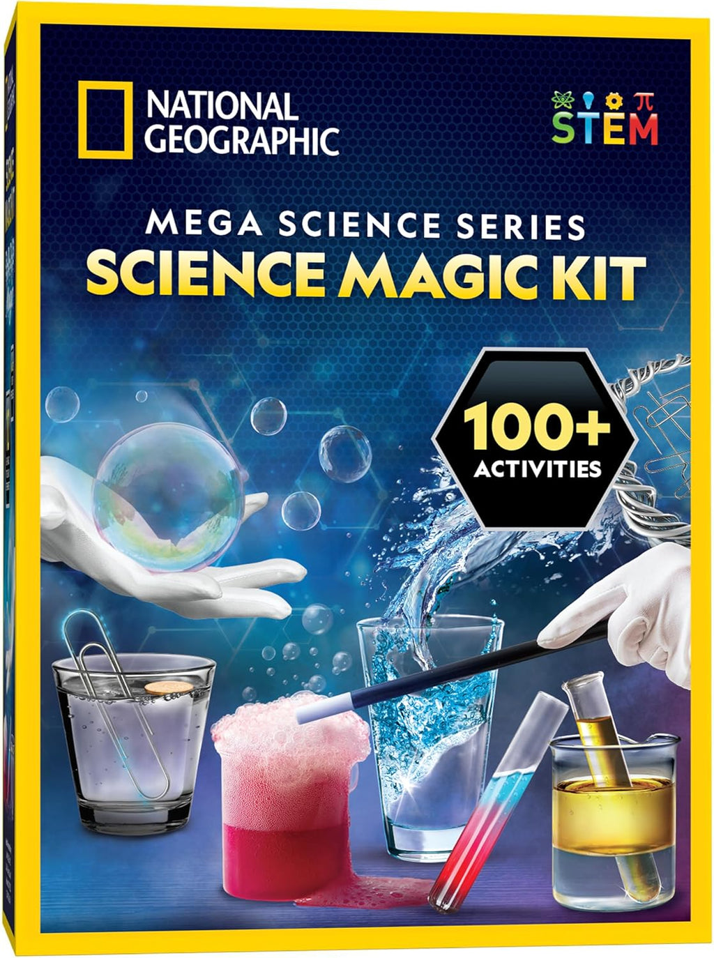National Geographic - Kit de ciencia mágica para niños con más de 100 experimentos únicos y trucos de magia, juego de química y proyecto STEM, un gran regalo
