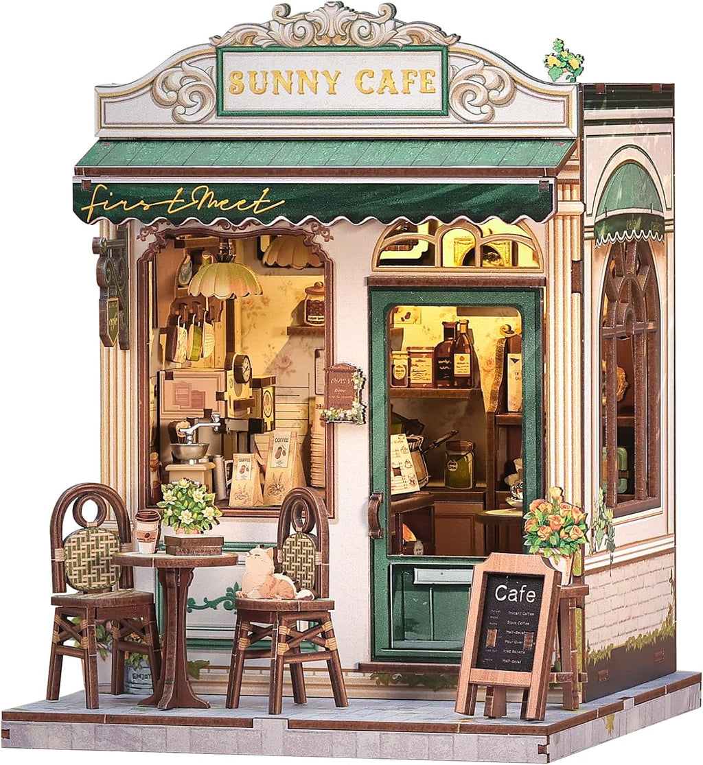 CUTEBEE - Kit de rincón de libros en miniatura para casa, cafetería, casa