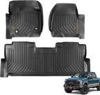 CAT® JustFit™ Alfombrillas 3D personalizadas para Ford F-250 F-350 Super Duty Crew Cab 2017-2026, juego completo delantero y trasero, forros de goma resistentes medidos con láser, accesorios Ford