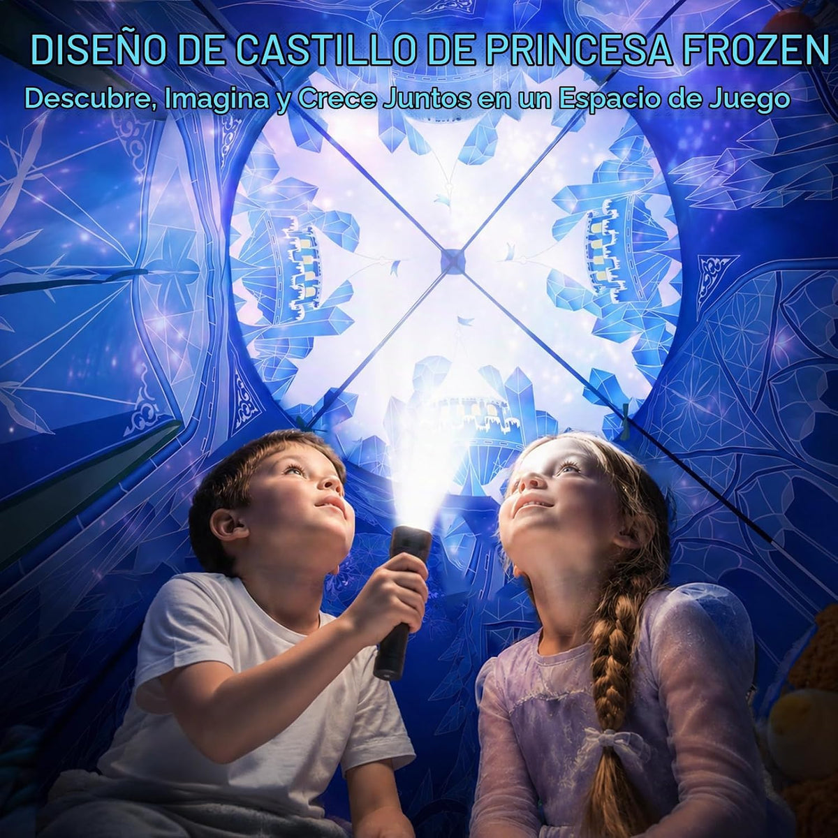 Tienda de campaña de princesa para niñas, juguete congelado, castillo de hielo, casa de juegos para interiores y exteriores, tienda de campaña imaginativa con bolsa de transporte, regalo perfecto de Pascua, cumpleaños y San Valentín para niñas de 2 a 8