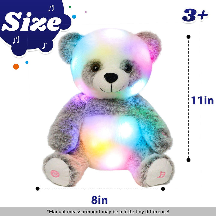 Cuteoy Oso Panda de peluche con luces LED y música, con volumen aju...
