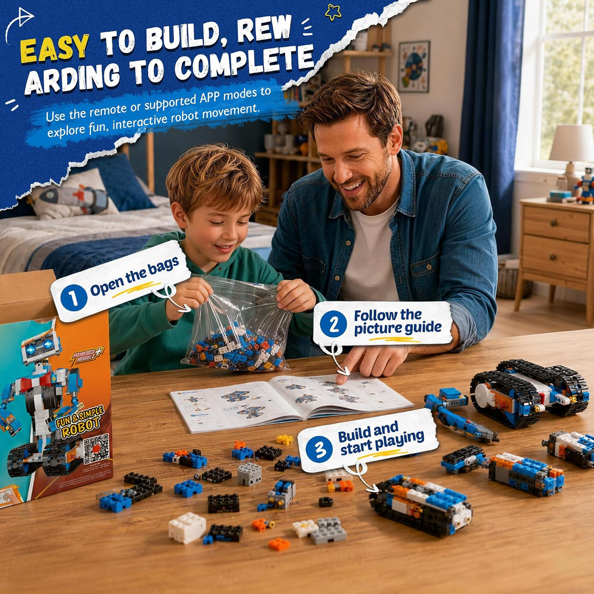 Kit de construcción de robot para niños de 6 a 12 años, juguete de