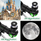 Telescopio para niños, juguetes espaciales para niños, incluye brújula y 3 oculares, gran telescopio portátil como regalo de astronomía, kit educativo STEM para niños y niñas para ver la luna