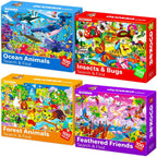 Juegos de rompecabezas para niños de 3 a 5 años con dinosaurio y vida pirata - 4 juegos de rompecabezas para niños y niñas 3 4 5 años - actividades divertidas y educativas familiares amigos para niños