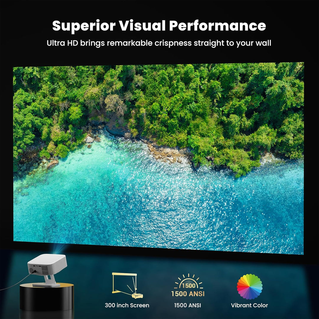 [1500 ANSI\/aplicaciones integradas] Proyector inteligente con WiFi...