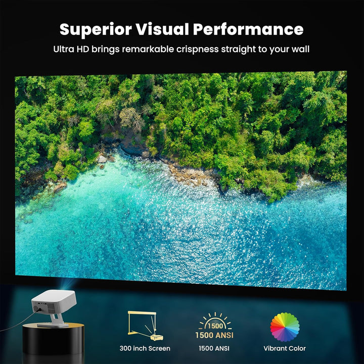 [1500 ANSI\/aplicaciones integradas] Proyector inteligente con WiFi...