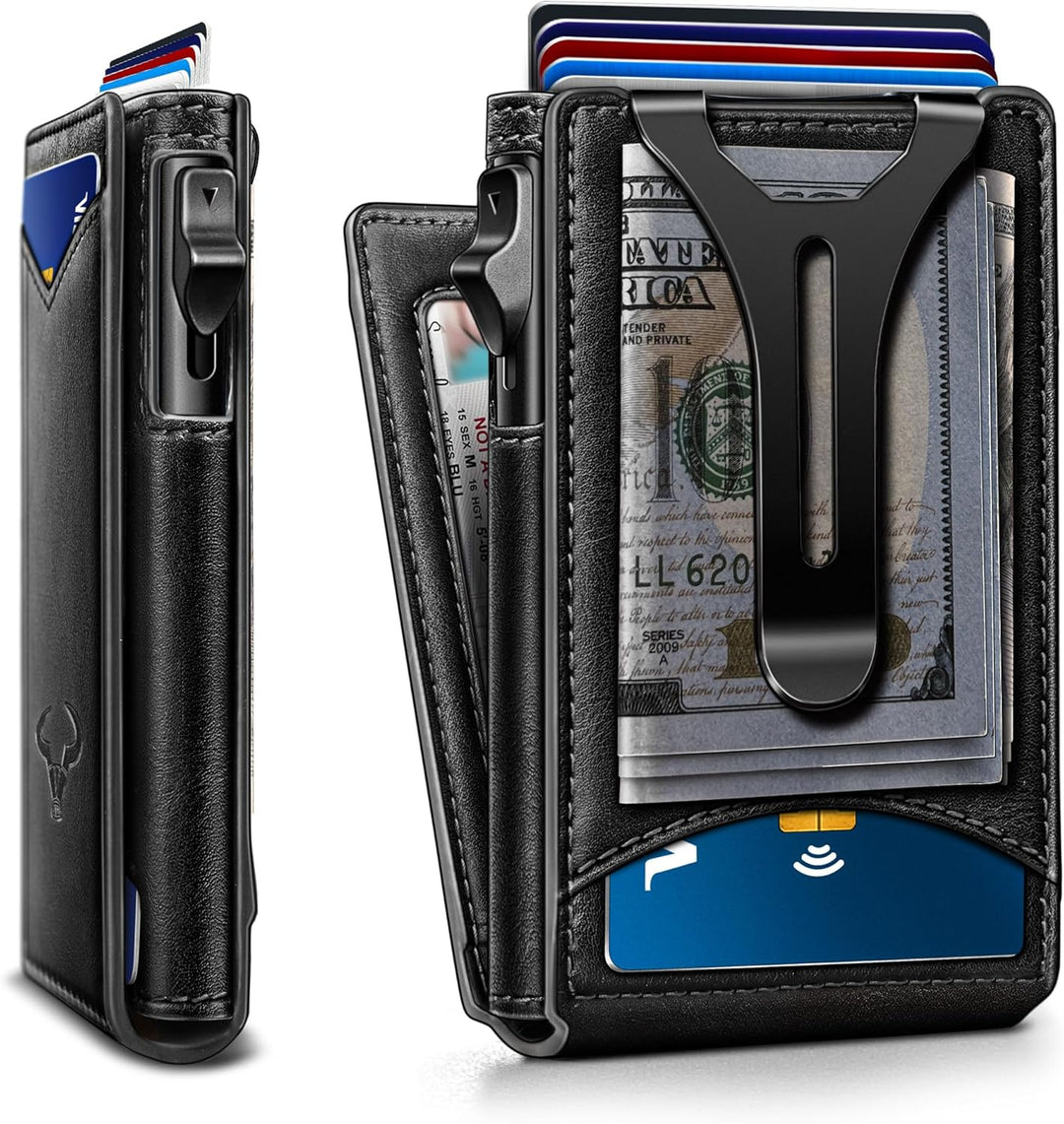 BULLIANT Billetera magnética de metal con clip para dinero, 9 tarje...