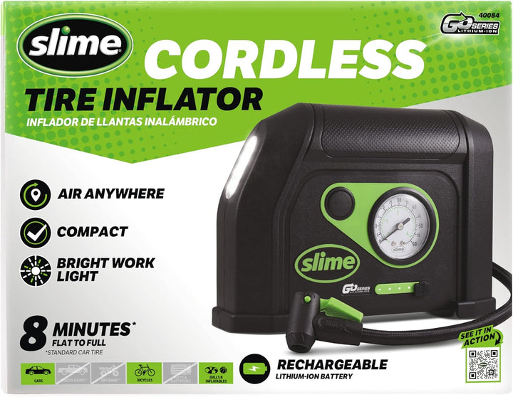 Slime 40084 Inflador de Neumáticos, Compresor de Aire Portátil Inal...