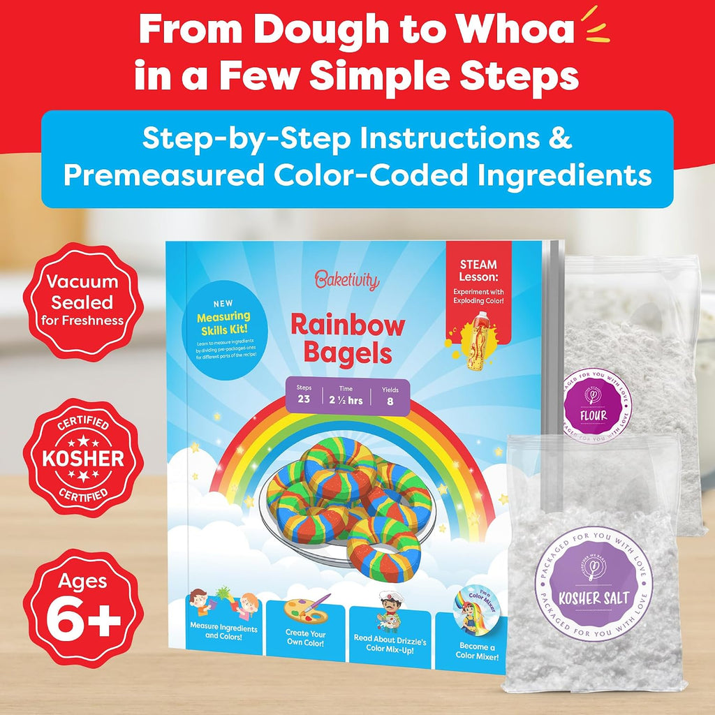 Baketivity Rainbow Bagel Kids Baking Kit con Pre-Measured Ingredients