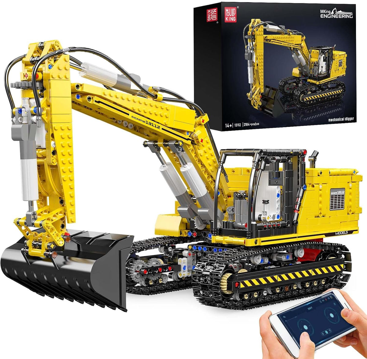 Mould King 13112 RC Excavator Building Set, Remote Control Excavator Model